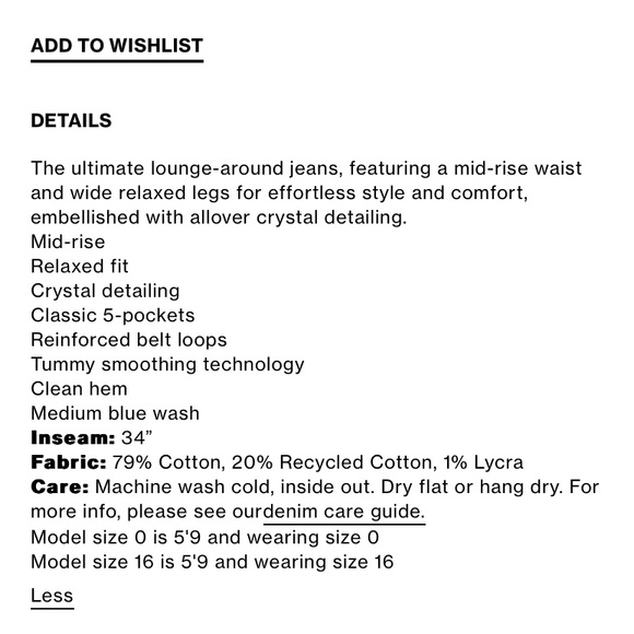 GOOD AMERICAN GOOD EASE RELAXED SPARKLE JEANS SIZE 18 - Picture 8 of 8